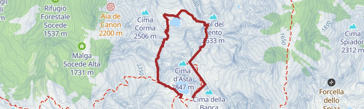 Route map: Hiking trail - Tour of Zimon